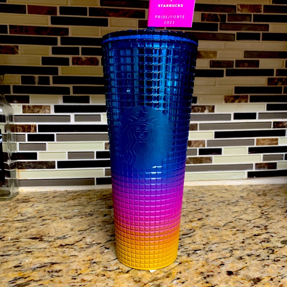 Starbucks Pride colorful 24oz cup with straw discontinued
